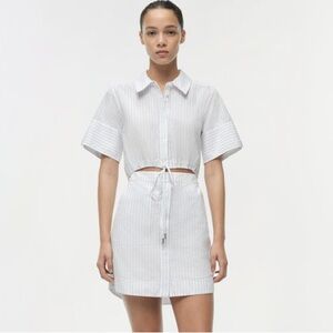 SIMKHAI NWOT Marcy Striped Cotton Mini-Shirtdress